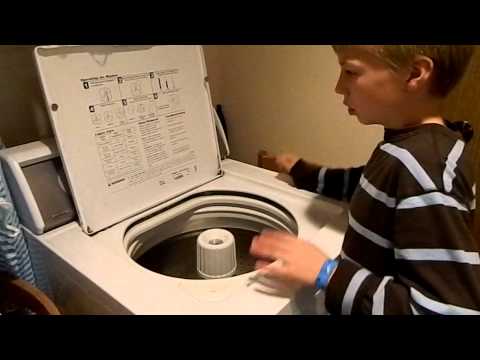 This kid plays a mean washing machine