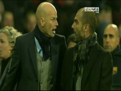 New Wolves manager Stale Solbakken arguing with Guardiola