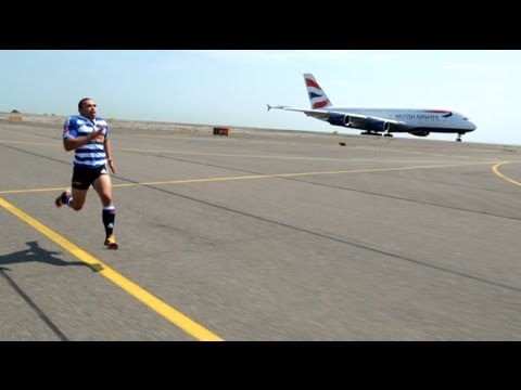 South African Rugby Player Races Plane