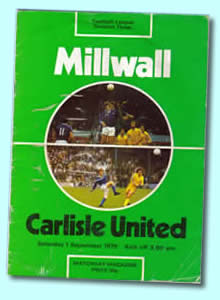 Millwall V Carlisle programme